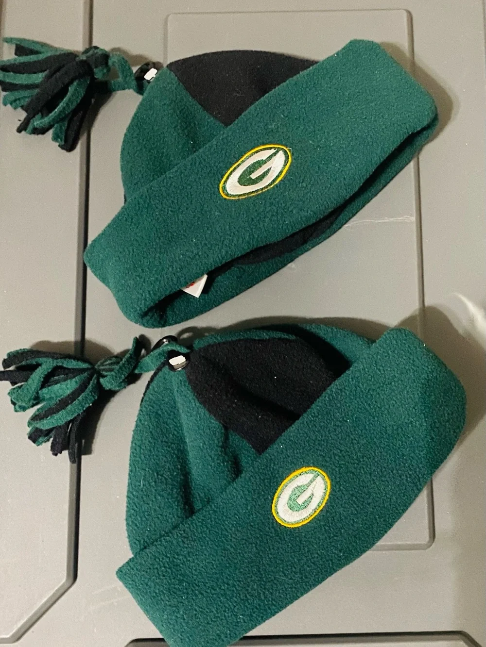 Green Kids Pom Beanie Hat with Team Logo